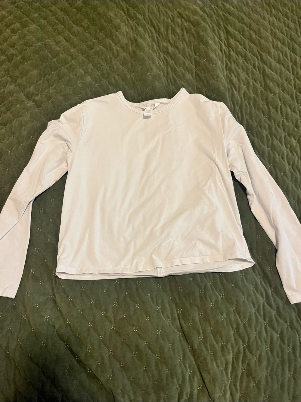 Athleta Long Sleeve Crewneck Top - Pale Gray